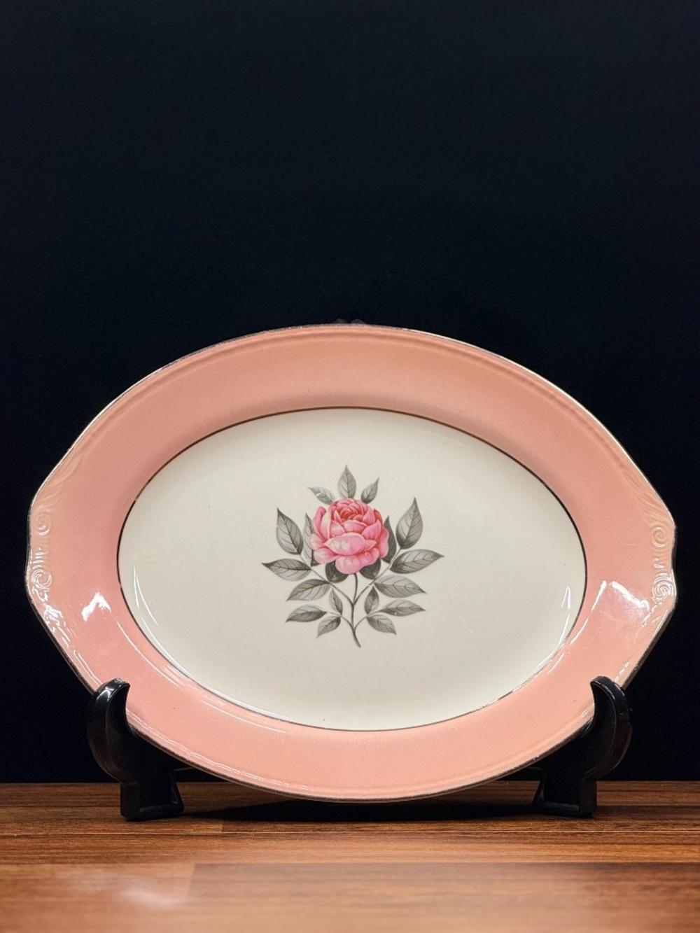 CUNNINGHAM & PICKETT, INC. Pink Rose Serving Plate